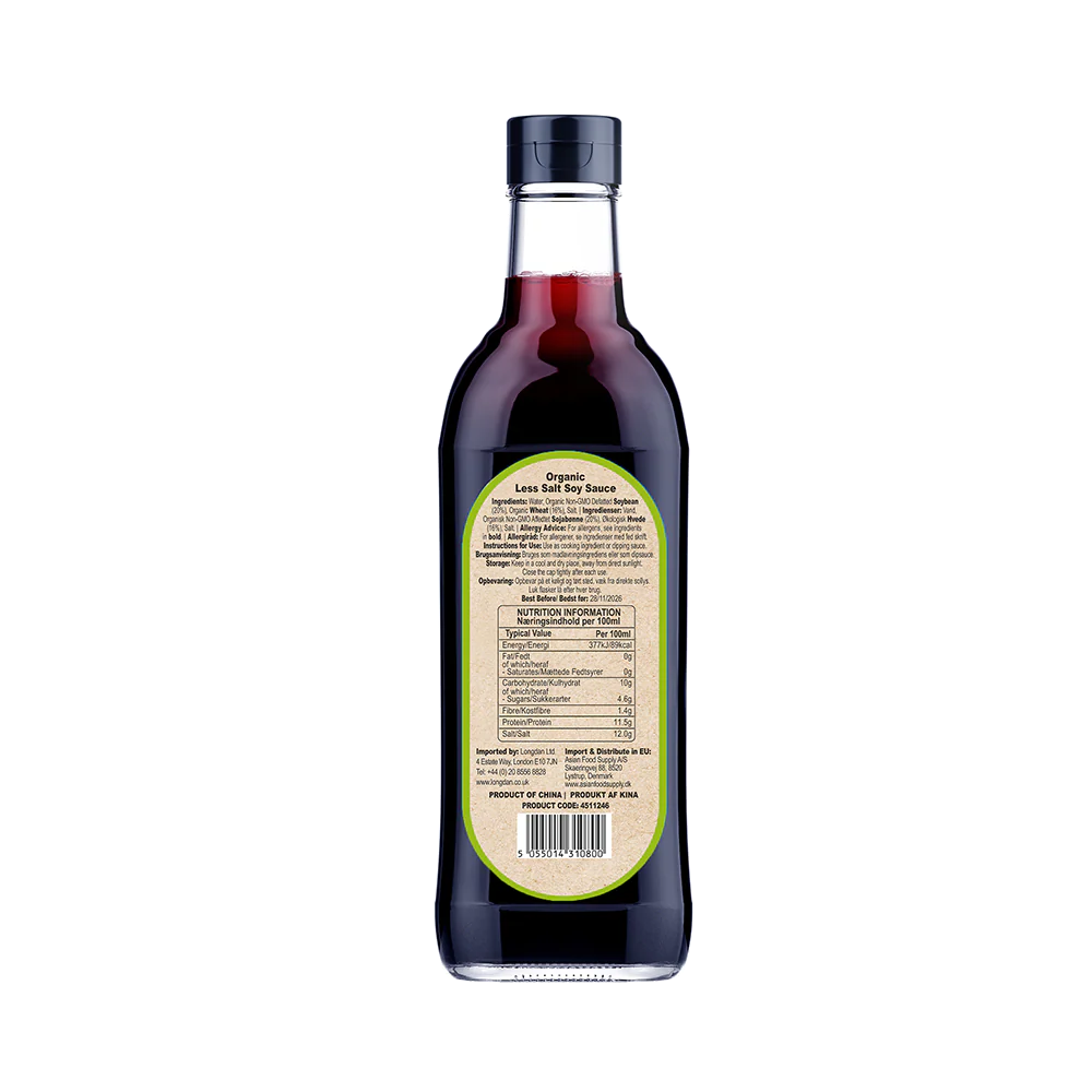 Aoyama Organic Less Salt Soy Sauce 480ml - Image 2