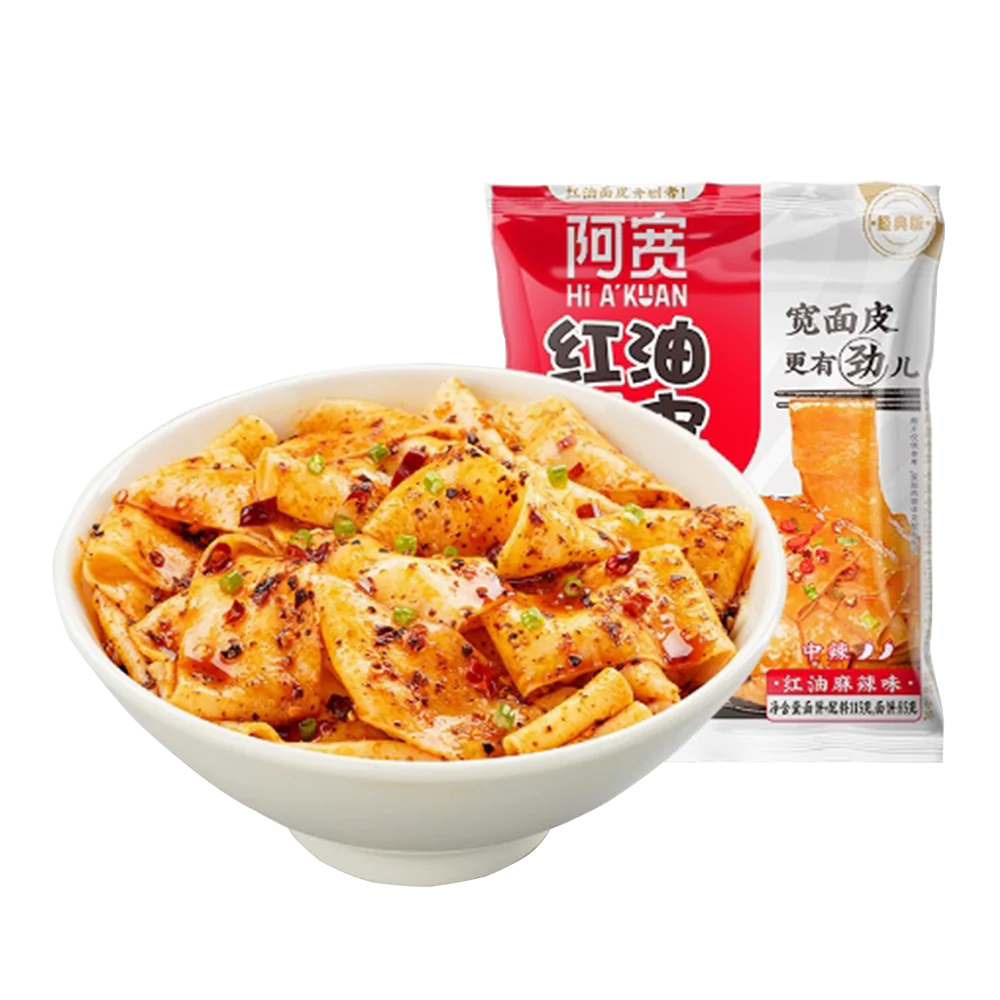 BAI JIA A-Kuan Broad Noodle (Bag) - Spicy Flavour 110g - Image 2