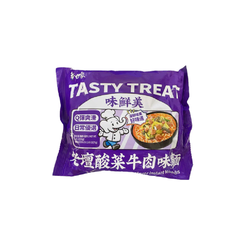 Baixiang Instant Noodles Artificial Beef with Sauerkraut Flavour 86g (Case 30)