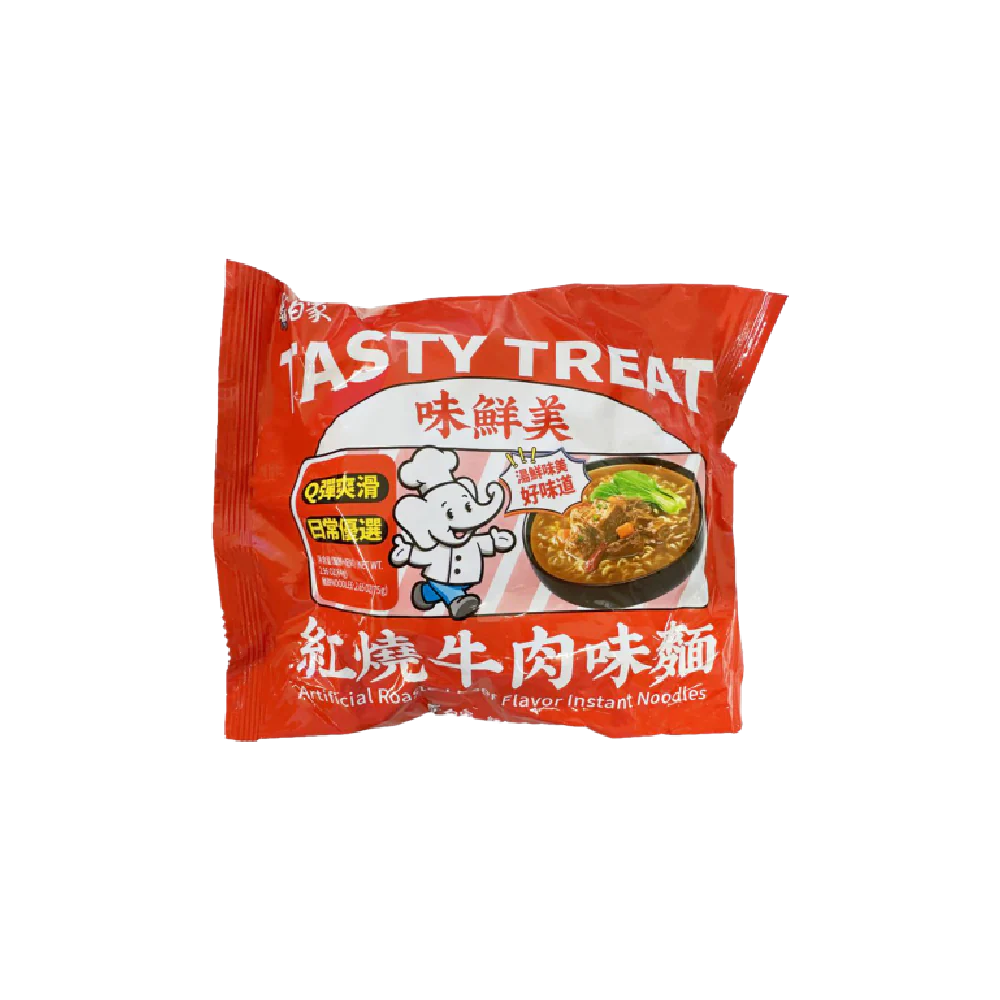 Baixiang Instant Noodles Artificial Roasted Beef Flavour 86g (Case 30)