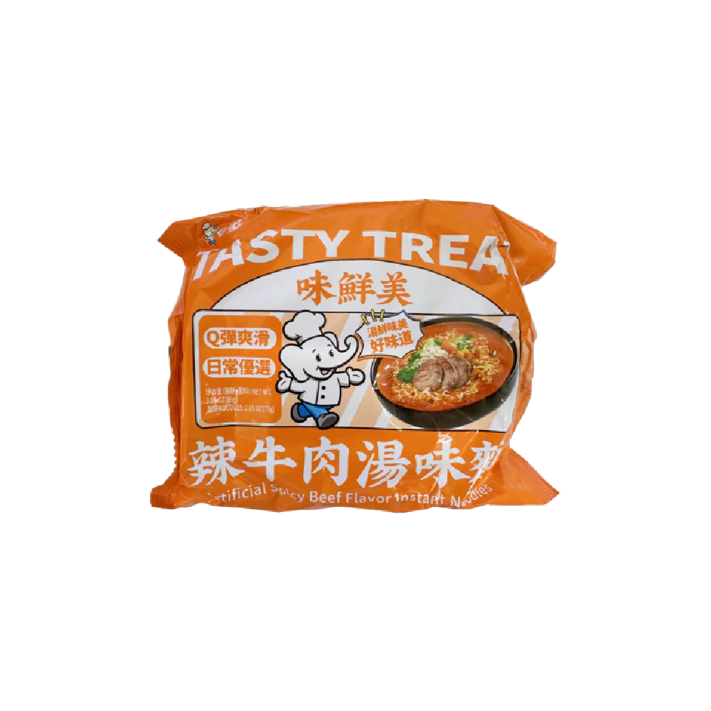 Baixiang Instant Noodles Artificial Spicy Beef Flavour 86g (Case 30)