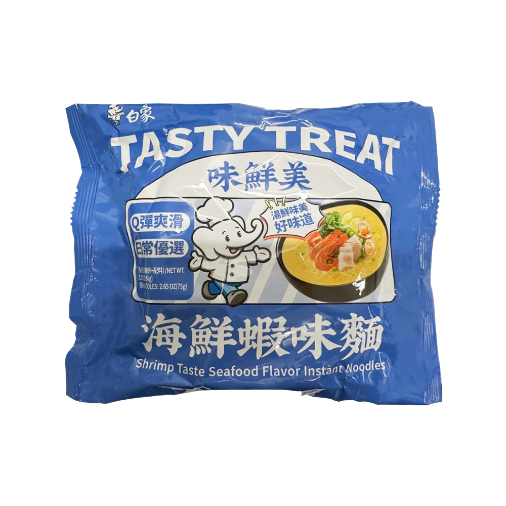 Baixiang Instant Noodles Shrimp Taste Seafood Flavor 87g