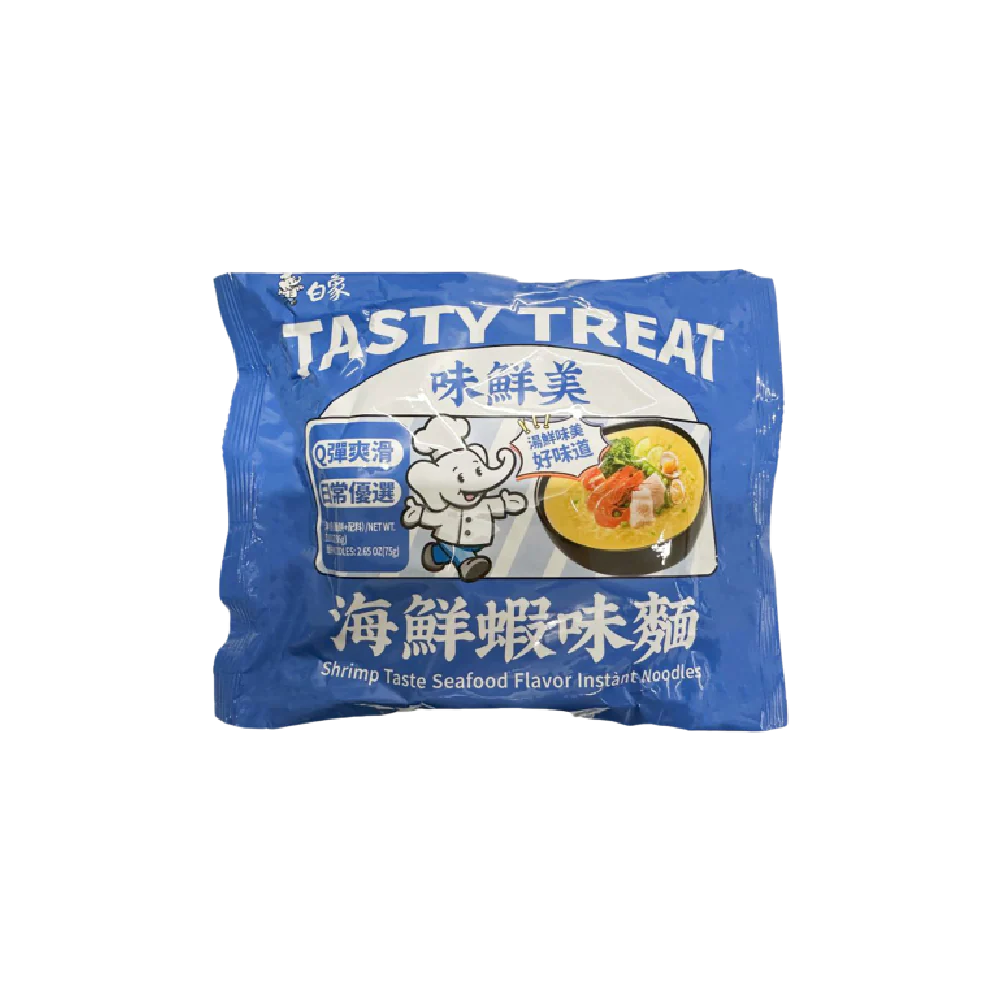 Baixiang Instant Noodles Shrimp Taste Seafood Flavour 86g (Case 30)