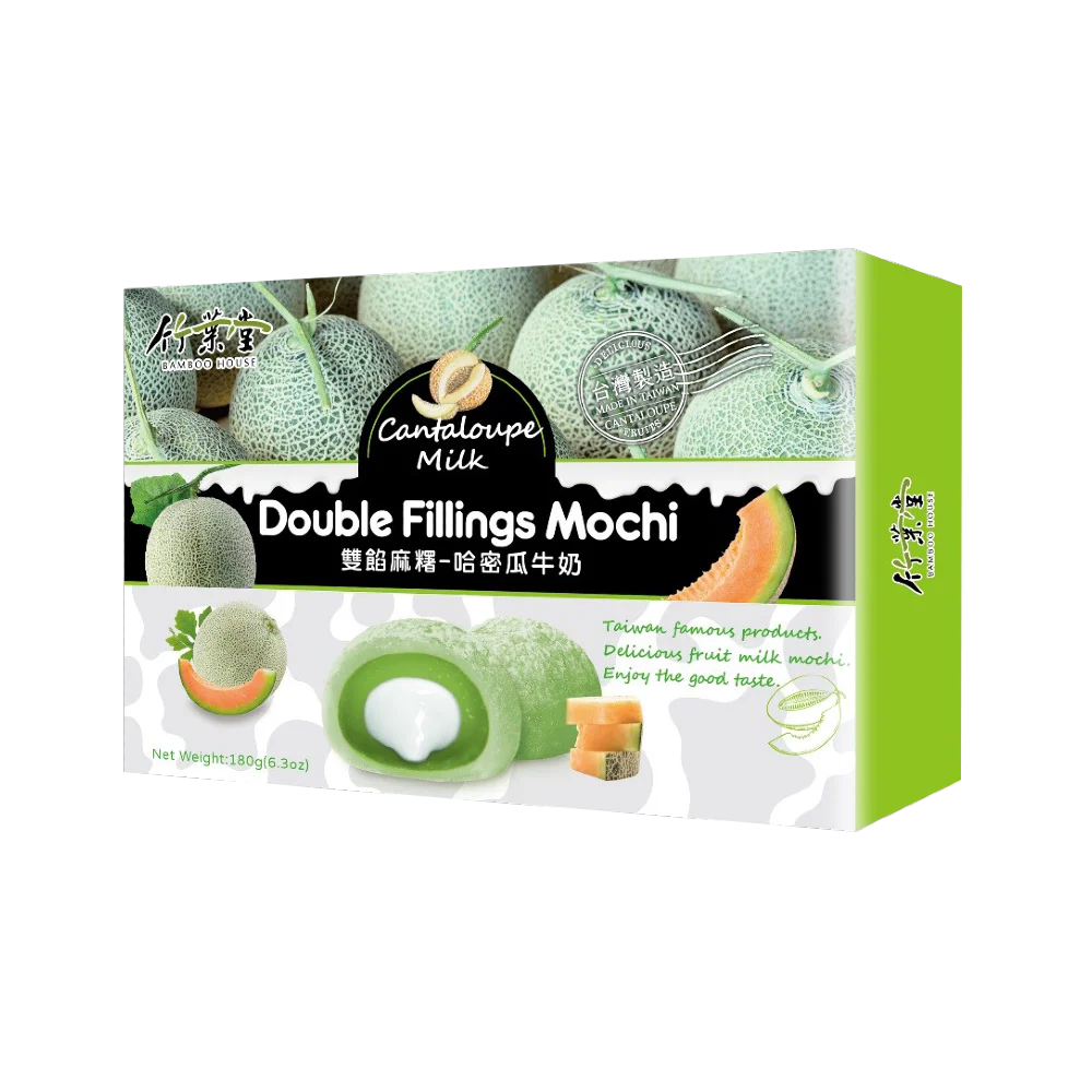 Bamboo House Double Fillings Mochi-Cantaloupe Milk 180G (Case 24)