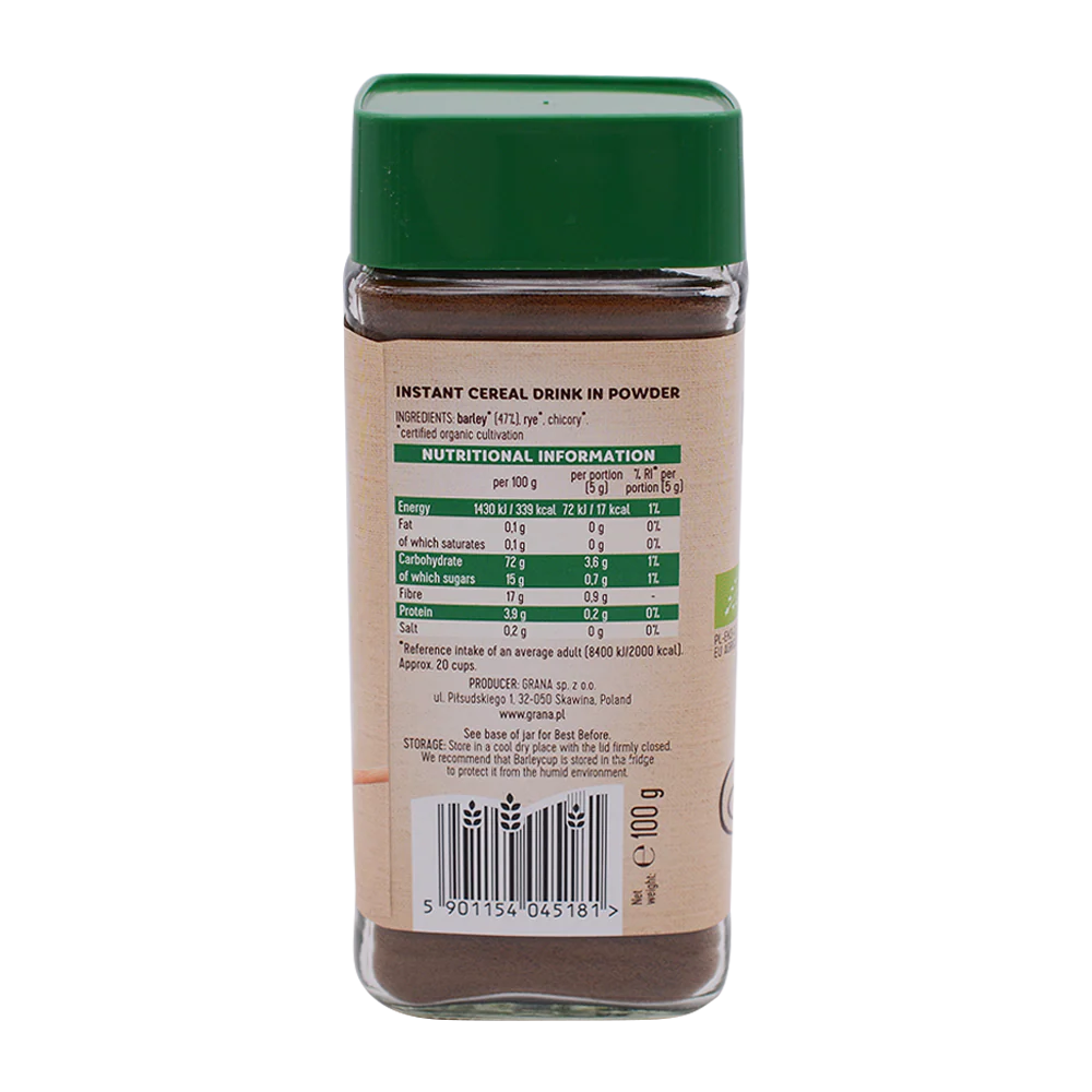 BARLEYCUP Instant Cereal Drink Organic 100g - Image 2