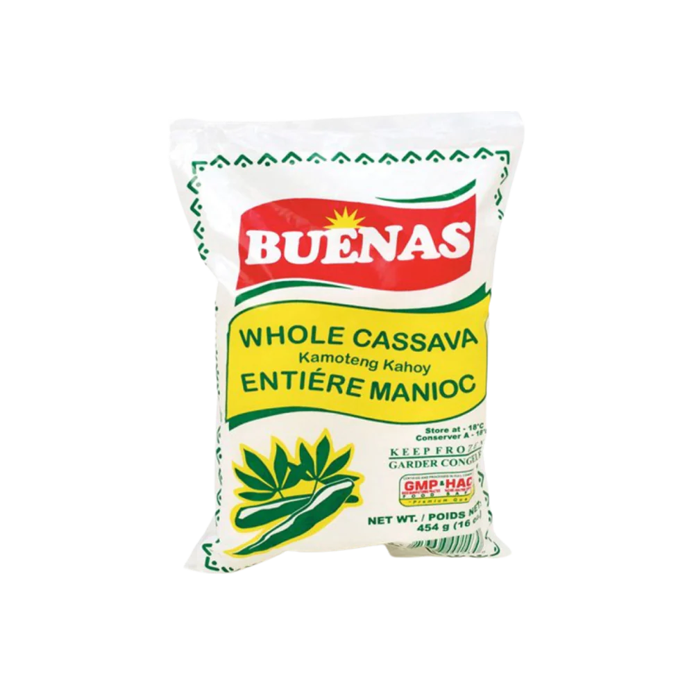 BUENAS Whole Peeled Cassava (Kamoteng-Kahoy) 454g (Frozen)