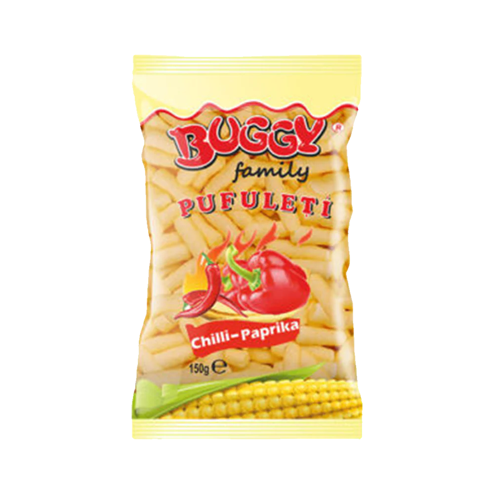 BUGGY FAMILY Chilli Paprika Corn Flips 150g