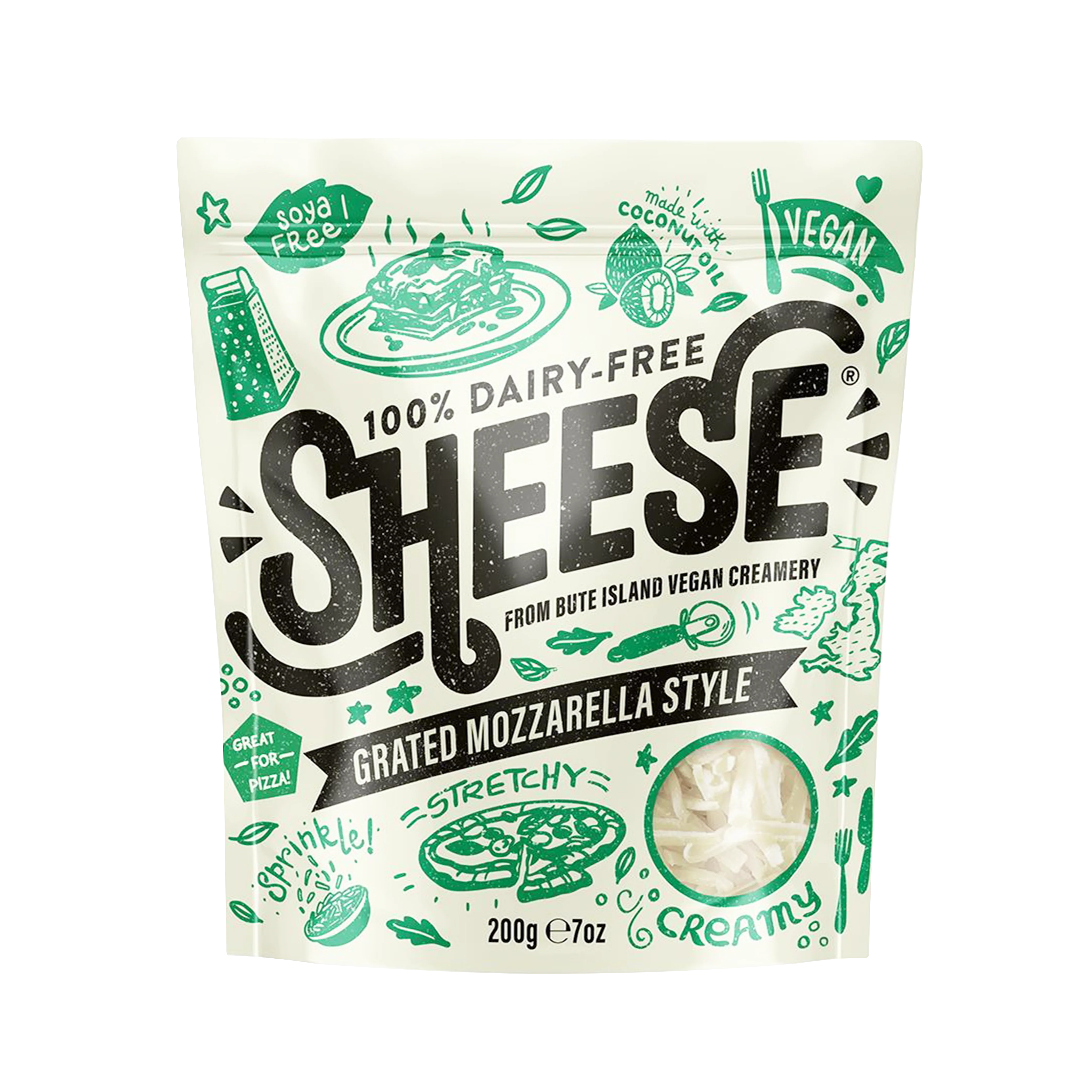 BUTE ISLAND FOODS Grated Mozzarella Style 200g
