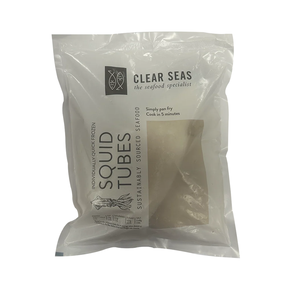 CLEAR SEAS Squid Tubes U5 1kg (600gnet) (Frozen)