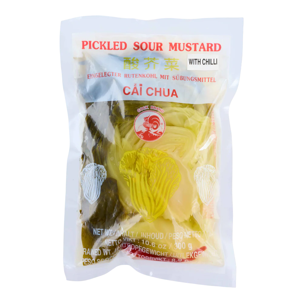 COCK BRAND Pickled Sour Mustard  with Chilli 300g
