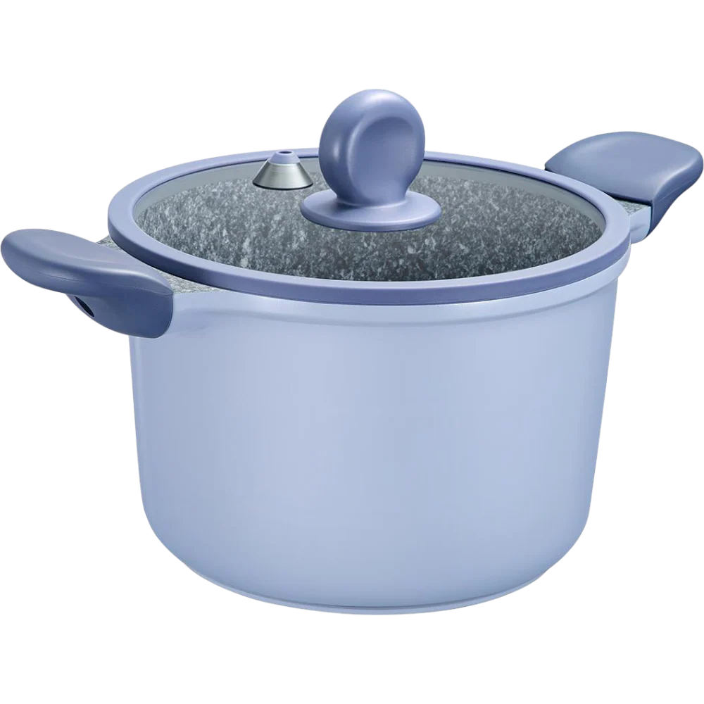 COOKER KING Blue Granite Aluminum High Casserole Set 22cm (Case 6)