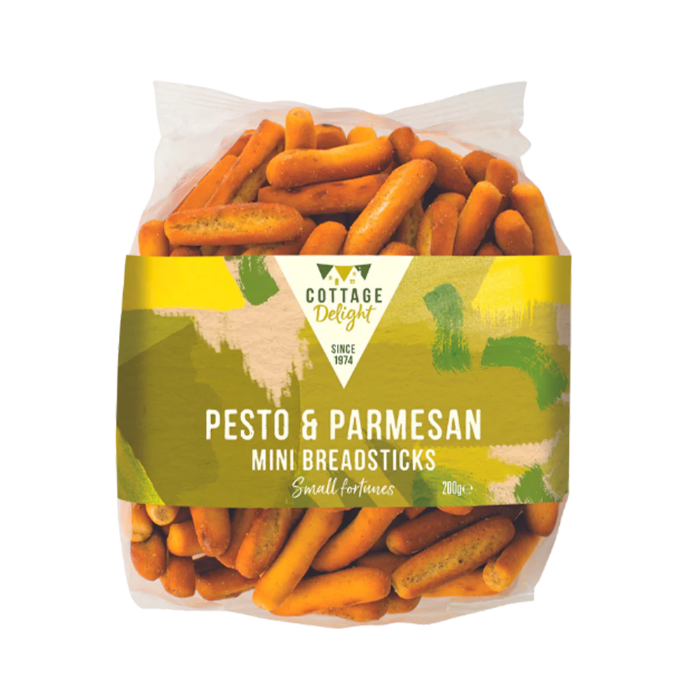 COTTAGE DELIGHT Pesto & Parmesan Mini Breadsticks 200g