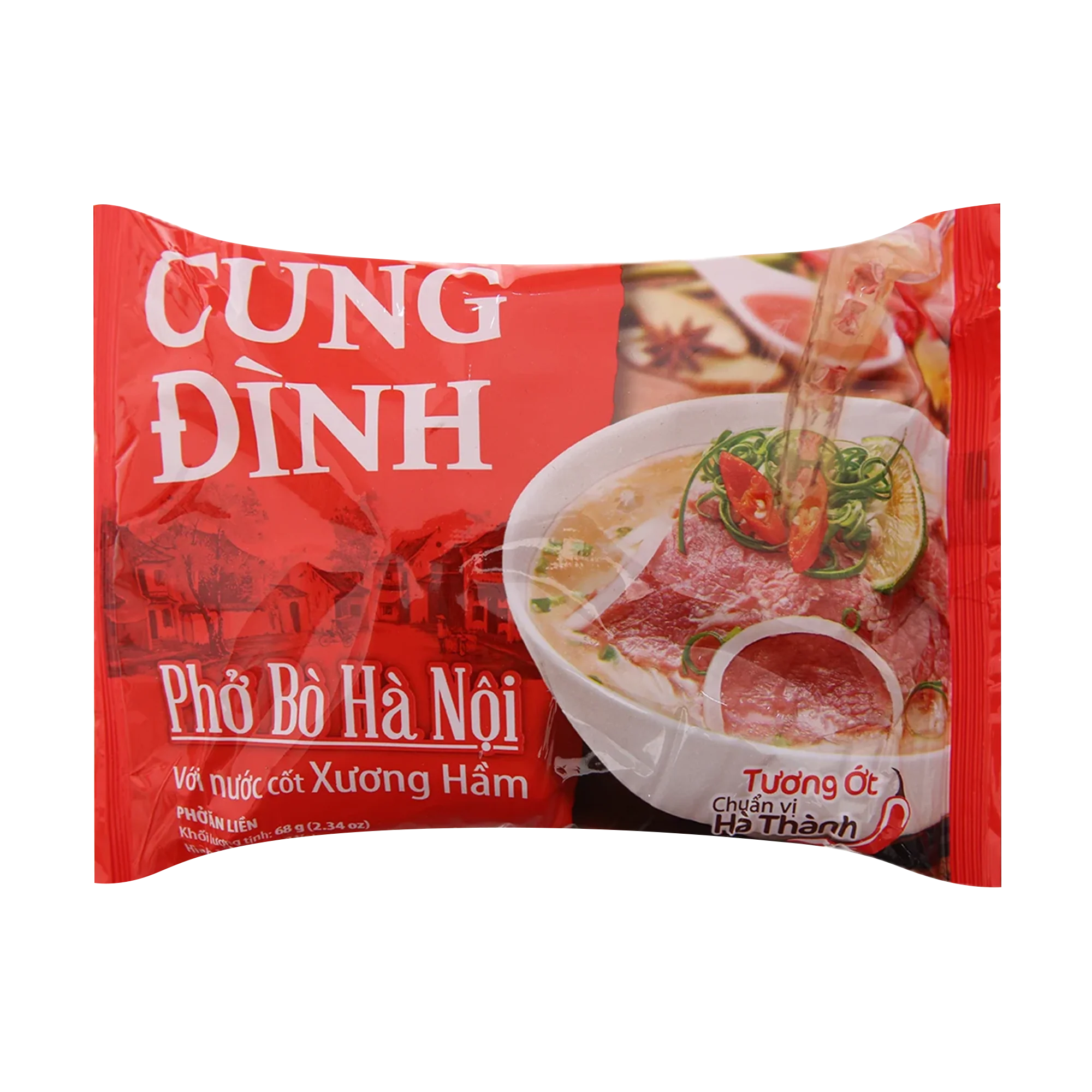 Cung Dinh Rice Noodle Beef Flavour Bag 68g - Pho Bo