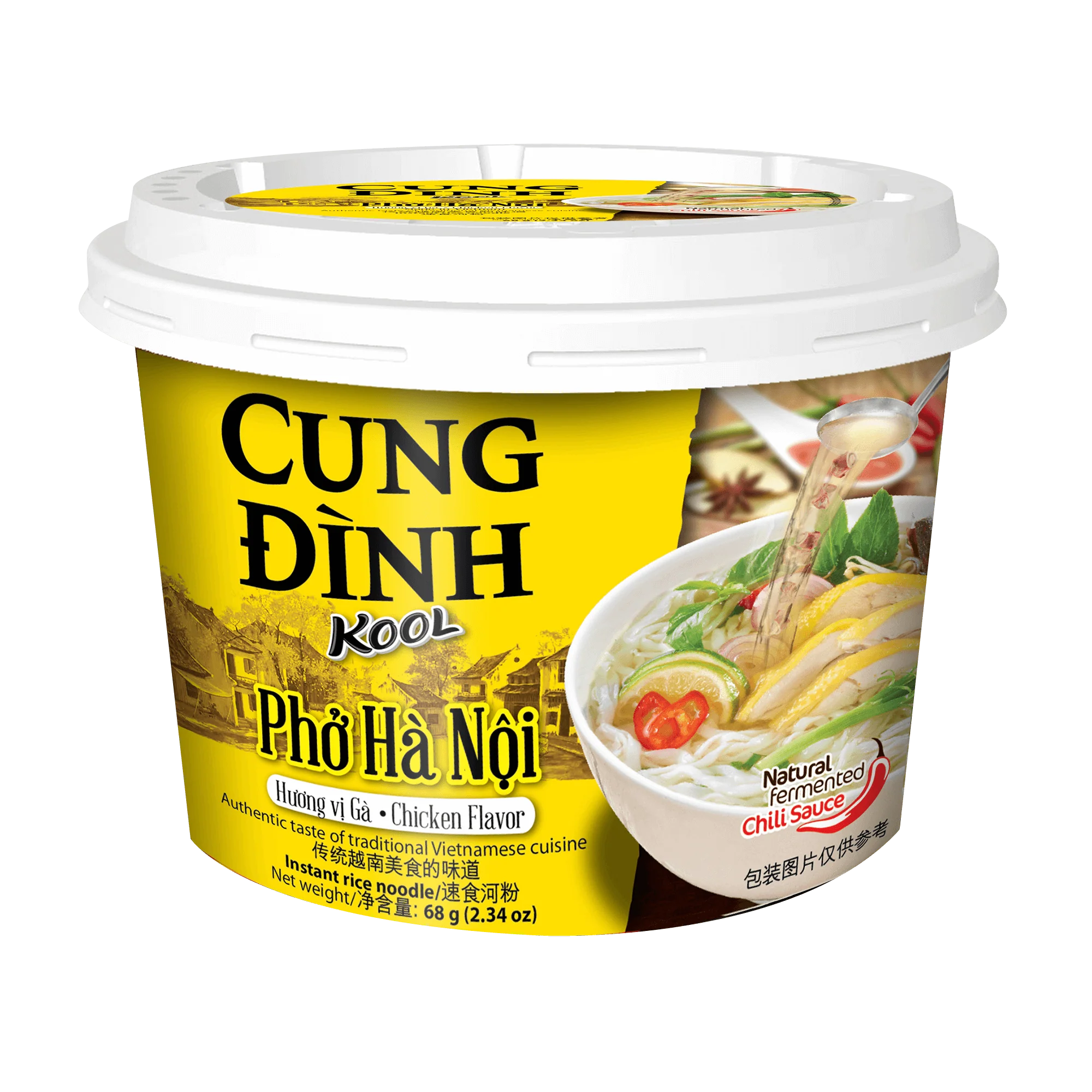 Cung Dinh Rice Noodle Chicken Flavour Bowl 68g - Pho Ga