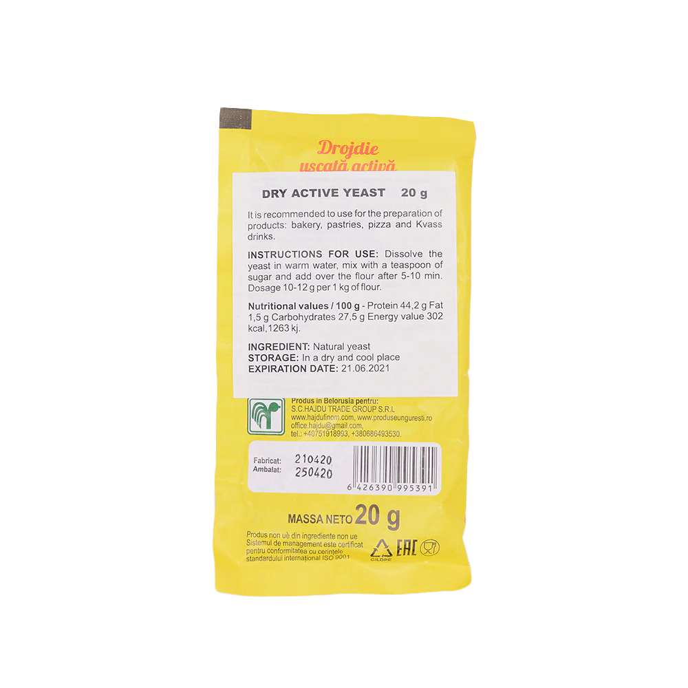 Drojdie Dried Yeast Sachets 20g - Image 2