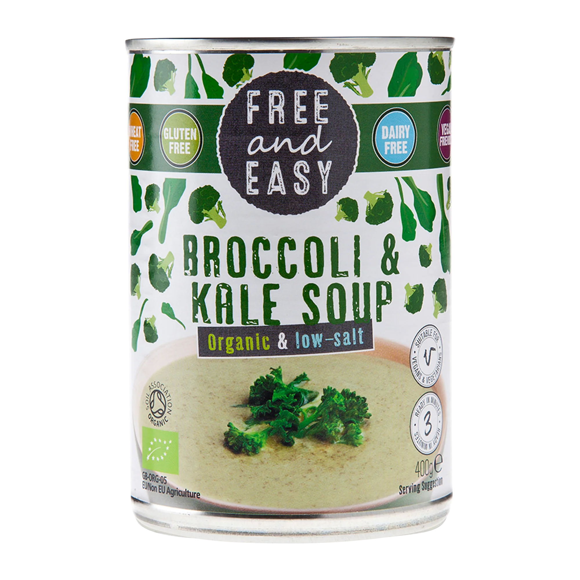 Free and Easy ORG Broccoli & Kale Low Salt 400g