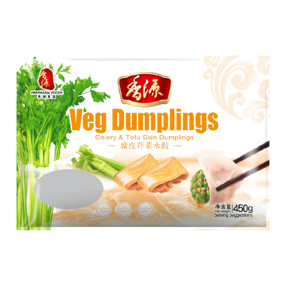 FRESHASIA Celery And Tofu Skin Dumplings 450g (Frozen)