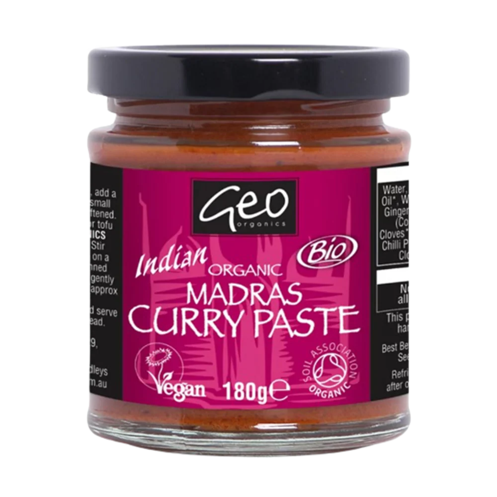 GEO ORGANICS Madras Curry Paste 180g