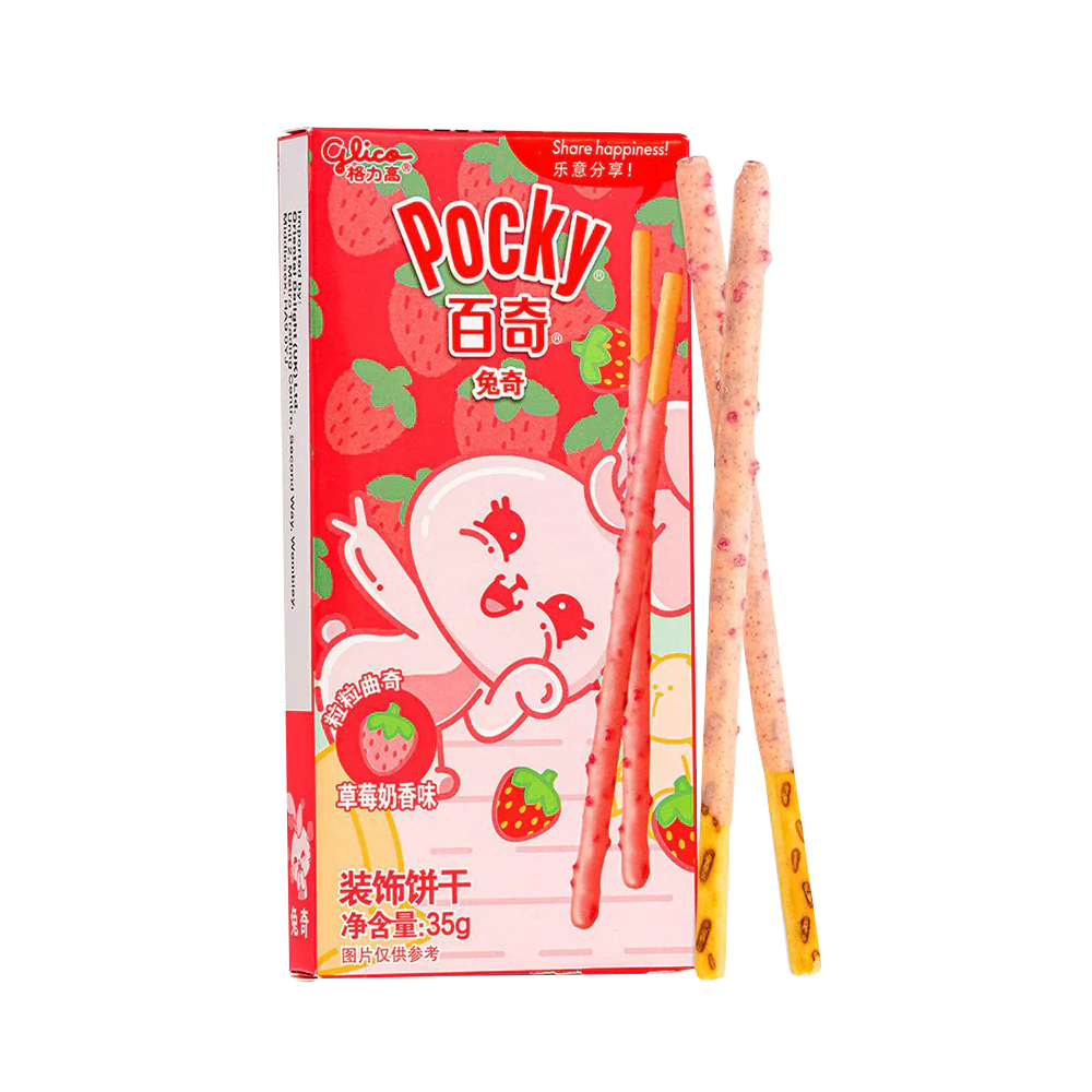 GLICO Animal Pocky - Strawberry & Milk 35g