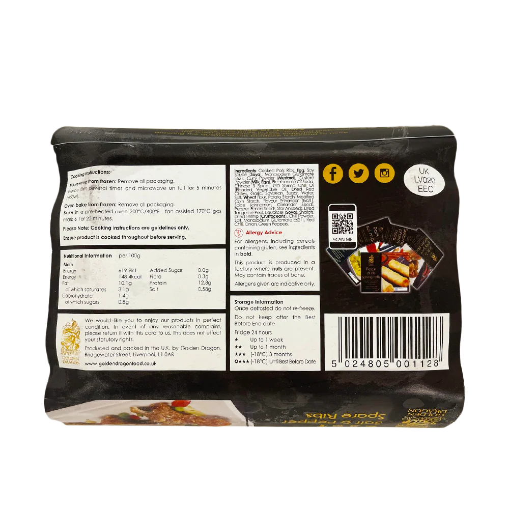 GOLDEN DRAGON Salt & Pepper Spare Ribs 245g (Frozen) - Image 2