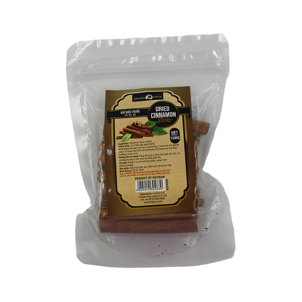 Golden Lotus Dried Cinnamon Sticks 100g