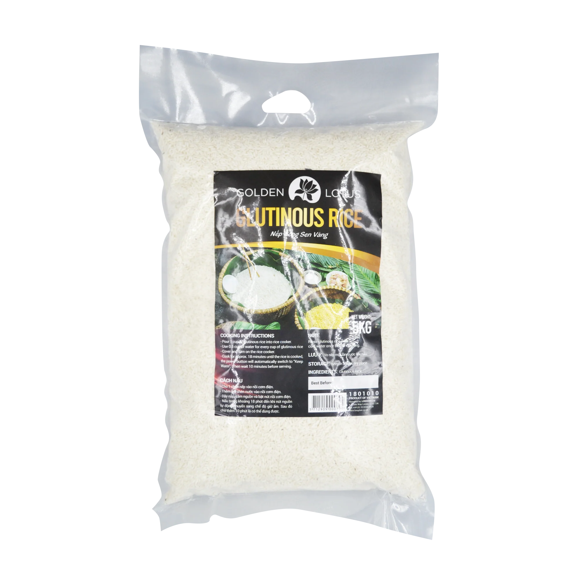 Golden Lotus Glutinous Rice 5kg (Case 2)