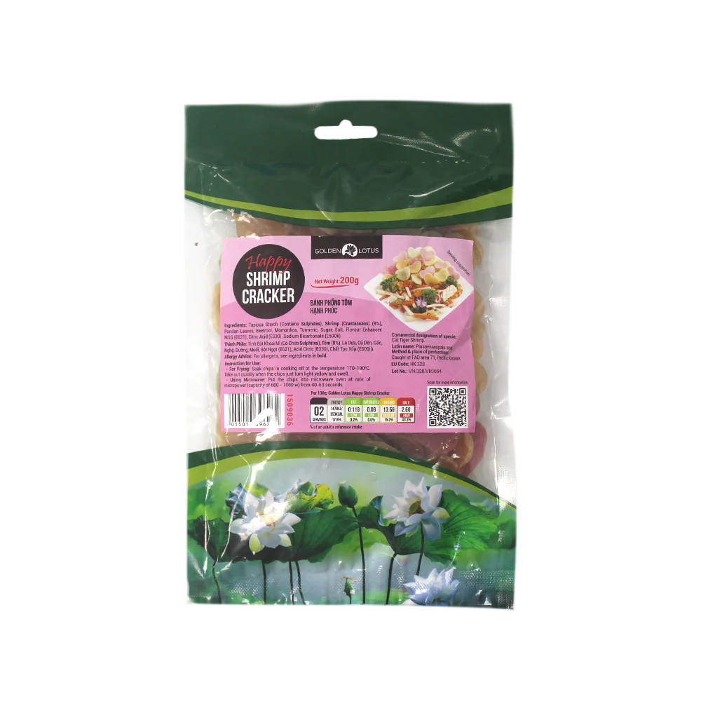 Golden Lotus Happy Shrimp Cracker 200g (Case 25)