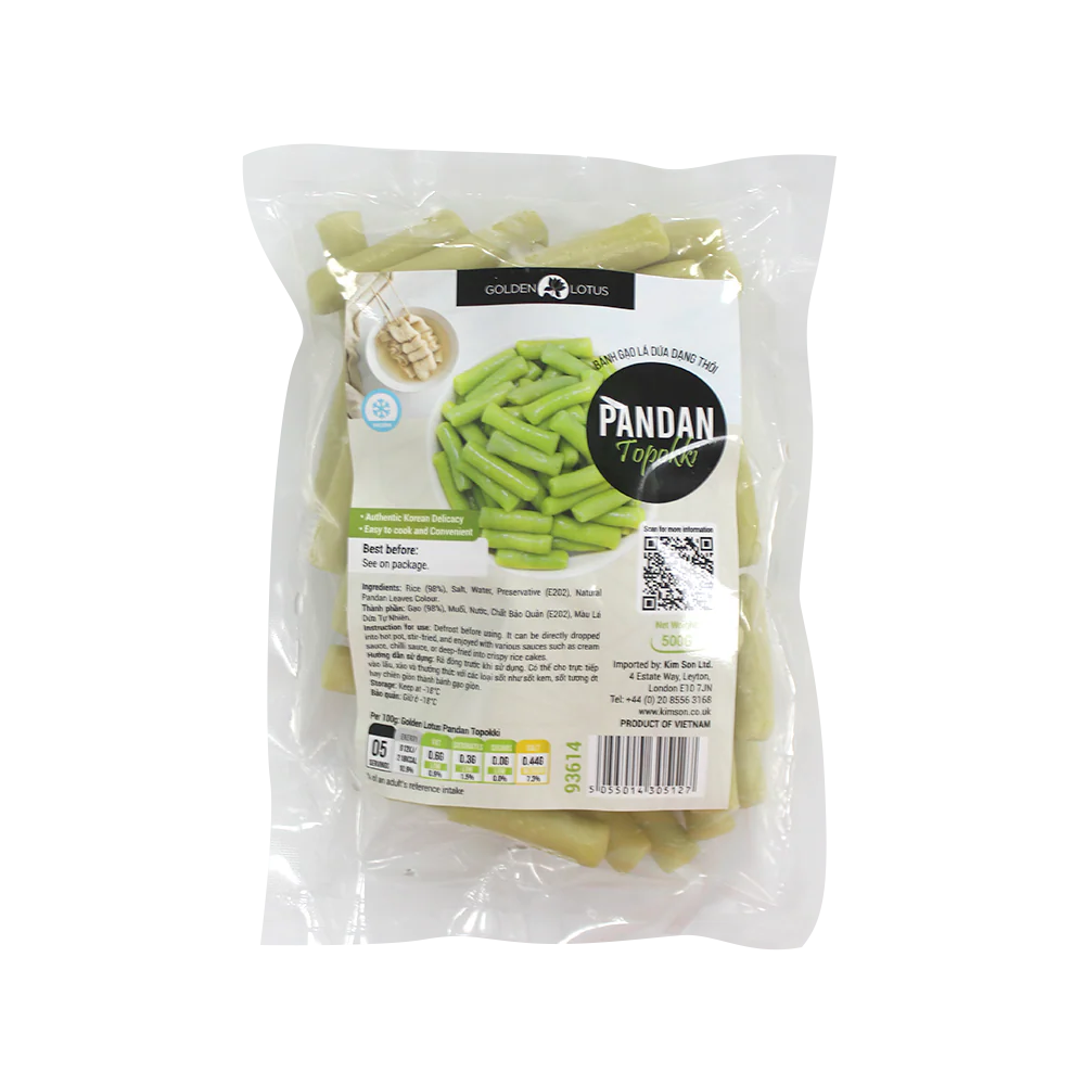Golden Lotus Pandan Topokki 500g (Frozen)