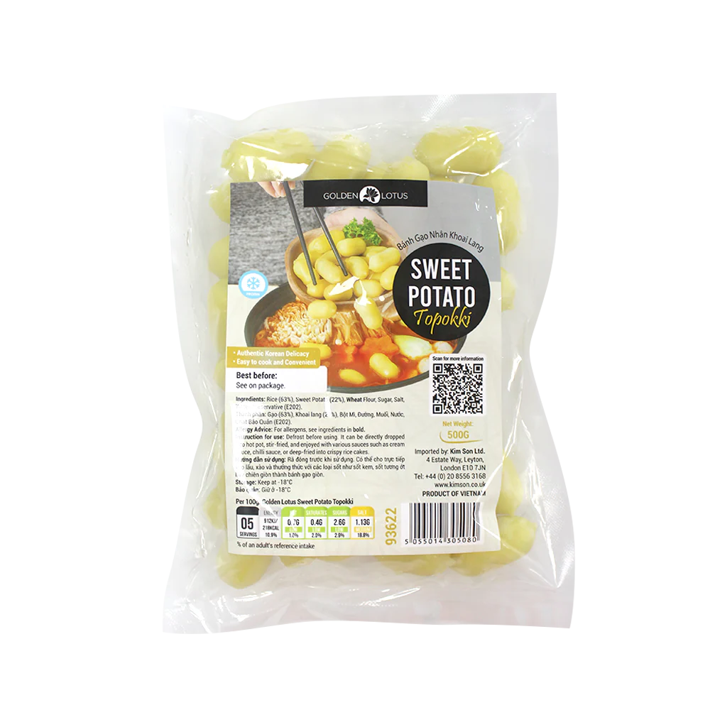 Golden Lotus Sweet Potato Topokki 500g (Frozen)