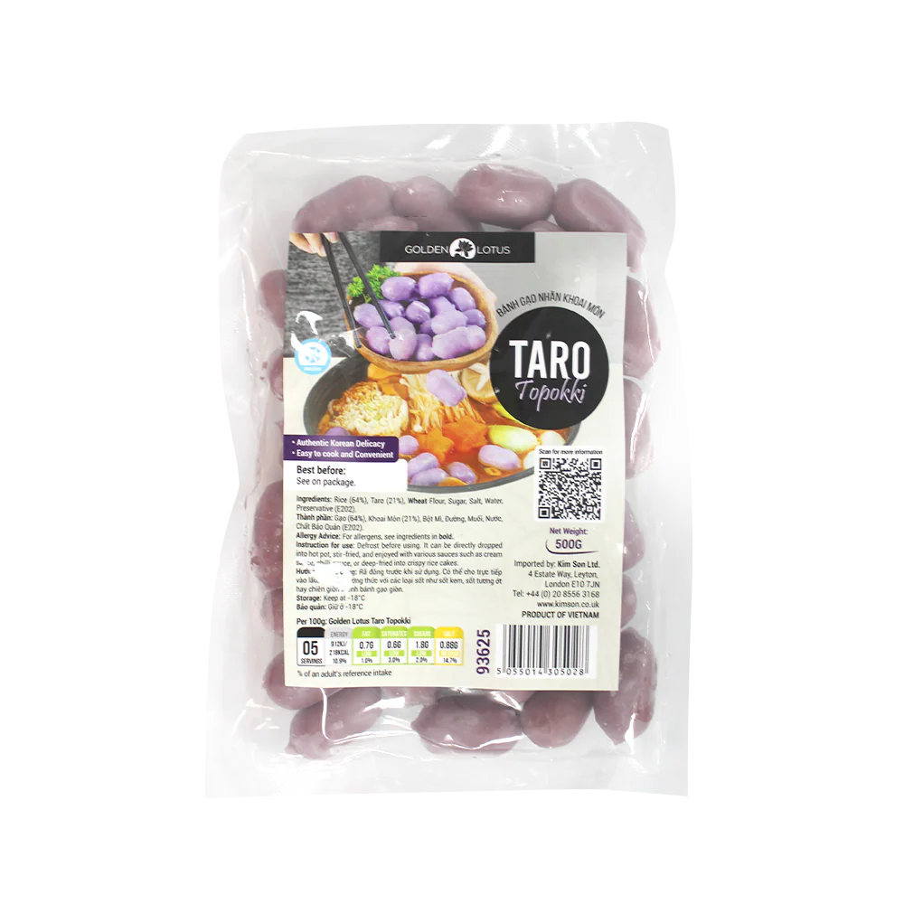 Golden Lotus Taro Topokki 500g (Frozen)