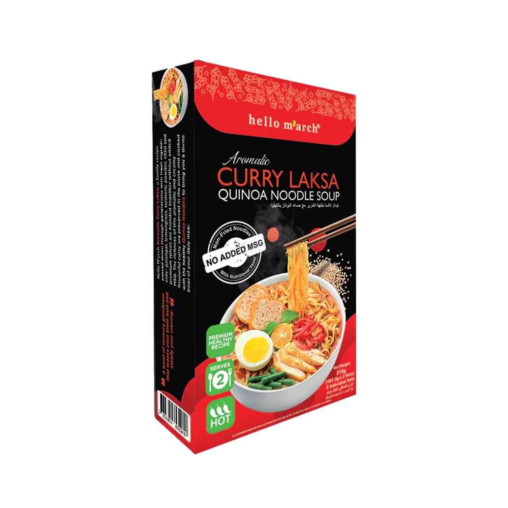 HELLO M'ARCH Aromatic Curry Laksa Quinoa Noodle Soup 215g - Image 2