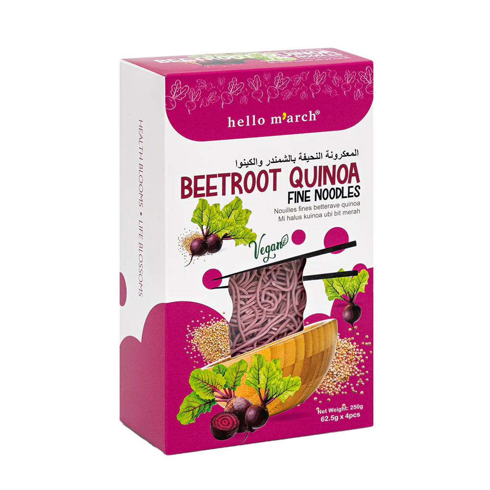 HELLO M'ARCH Beetroot Quinoa Fine Noodles 250g - Image 2