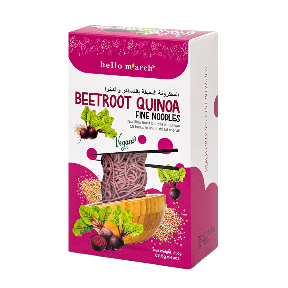 HELLO M'ARCH Beetroot Quinoa Fine Noodles 250g - Image 3