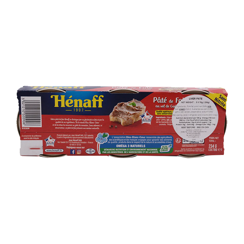 HENAFF Pate De Foie/ Pork Liver Pate (3 boxes — 78g) - Image 2