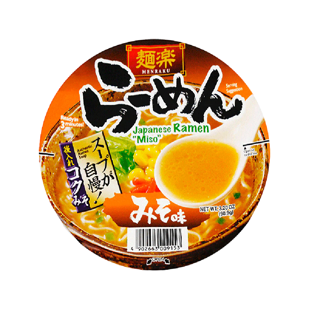 HIKARI MENRAKU Cup Ramen Miso Taste 90.9g