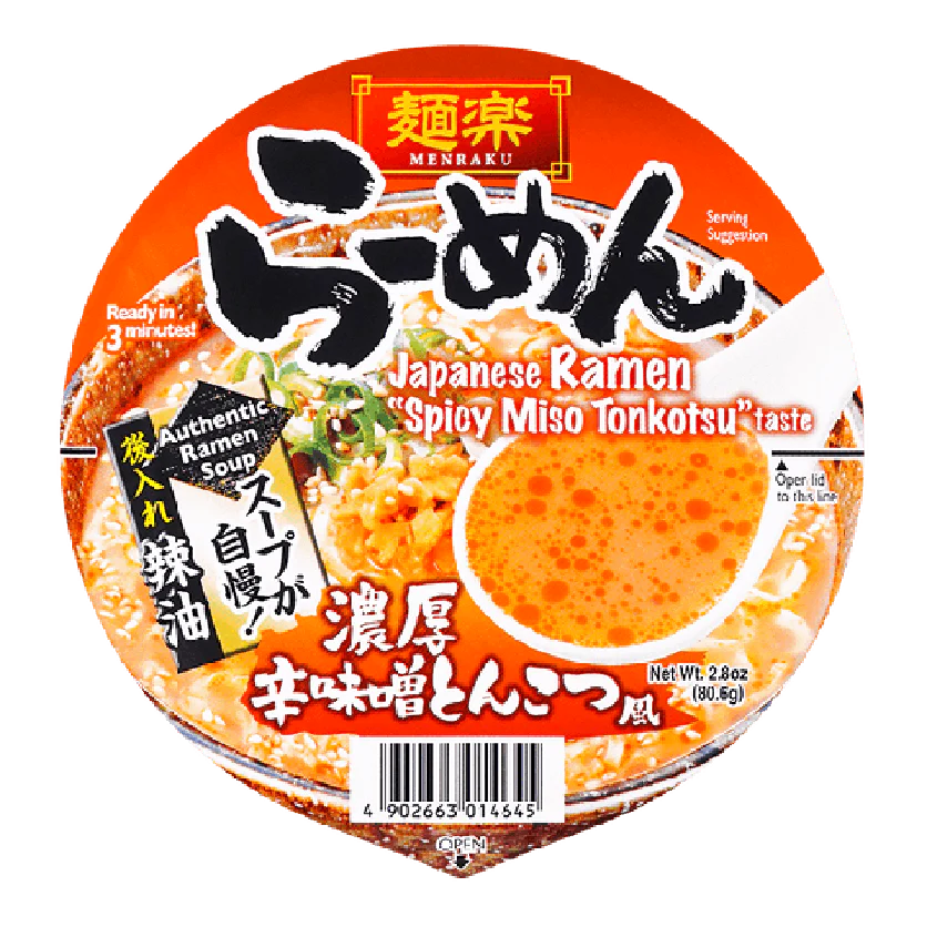 HIKARI MENRAKU Cup Ramen Spicy Miso Tonkotsu Taste 80.6g