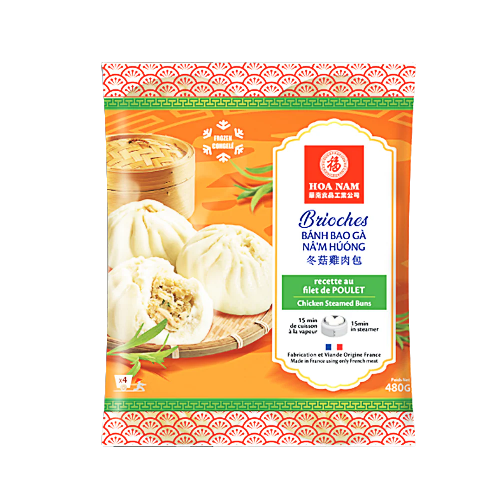 Hoa Nam Chicken & Mushroom Steamed Buns 480g (Frozen)