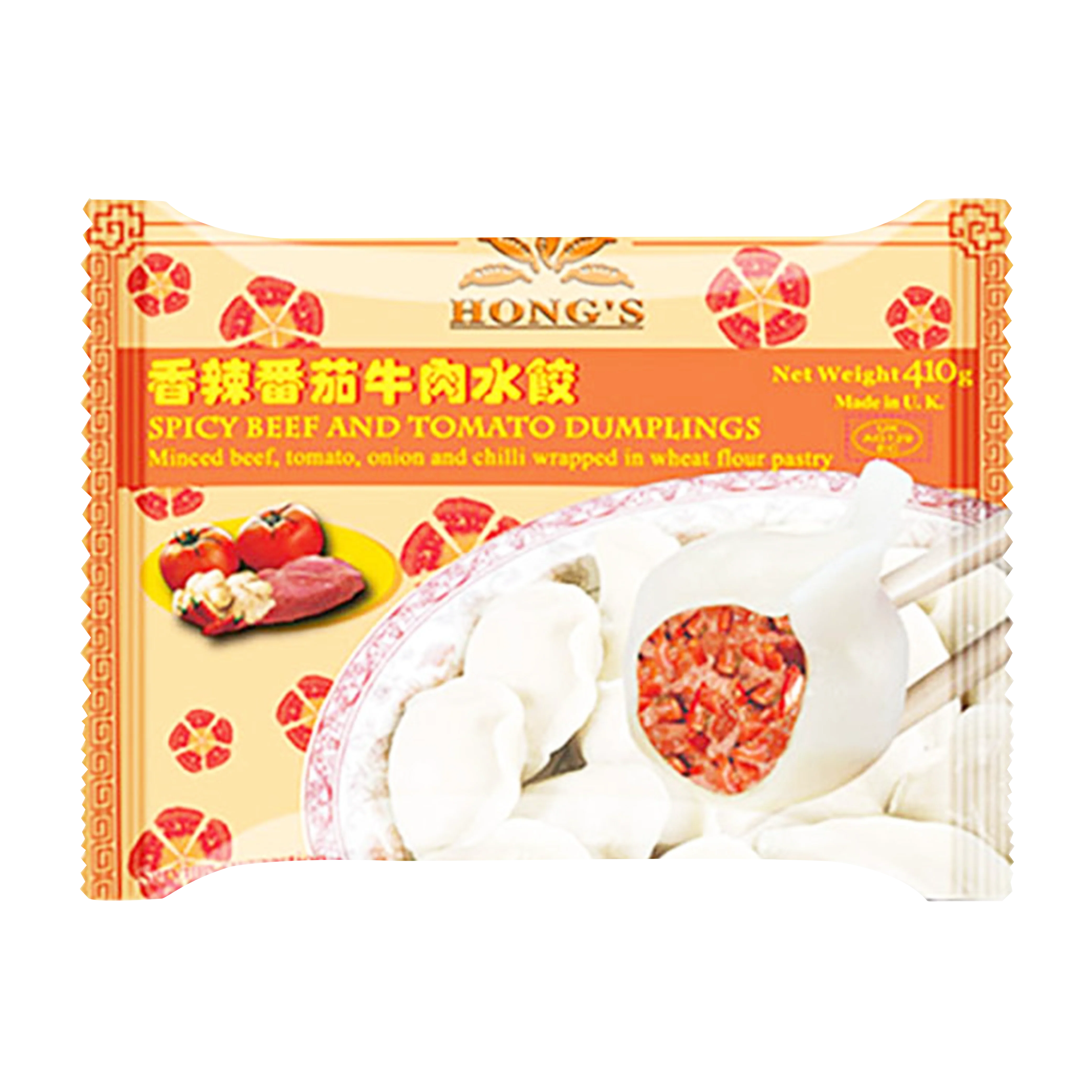 HONG'S Spicy Beef & Tomatoes Dumplings 410g (Frozen)