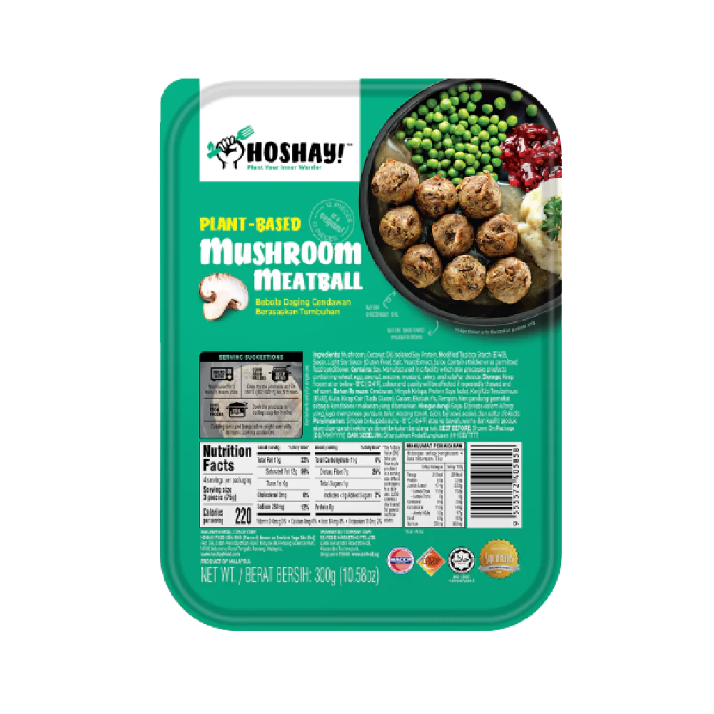HOSHAY Plantbased Mushroom Meatball (12pcs) 300g (Frozen)