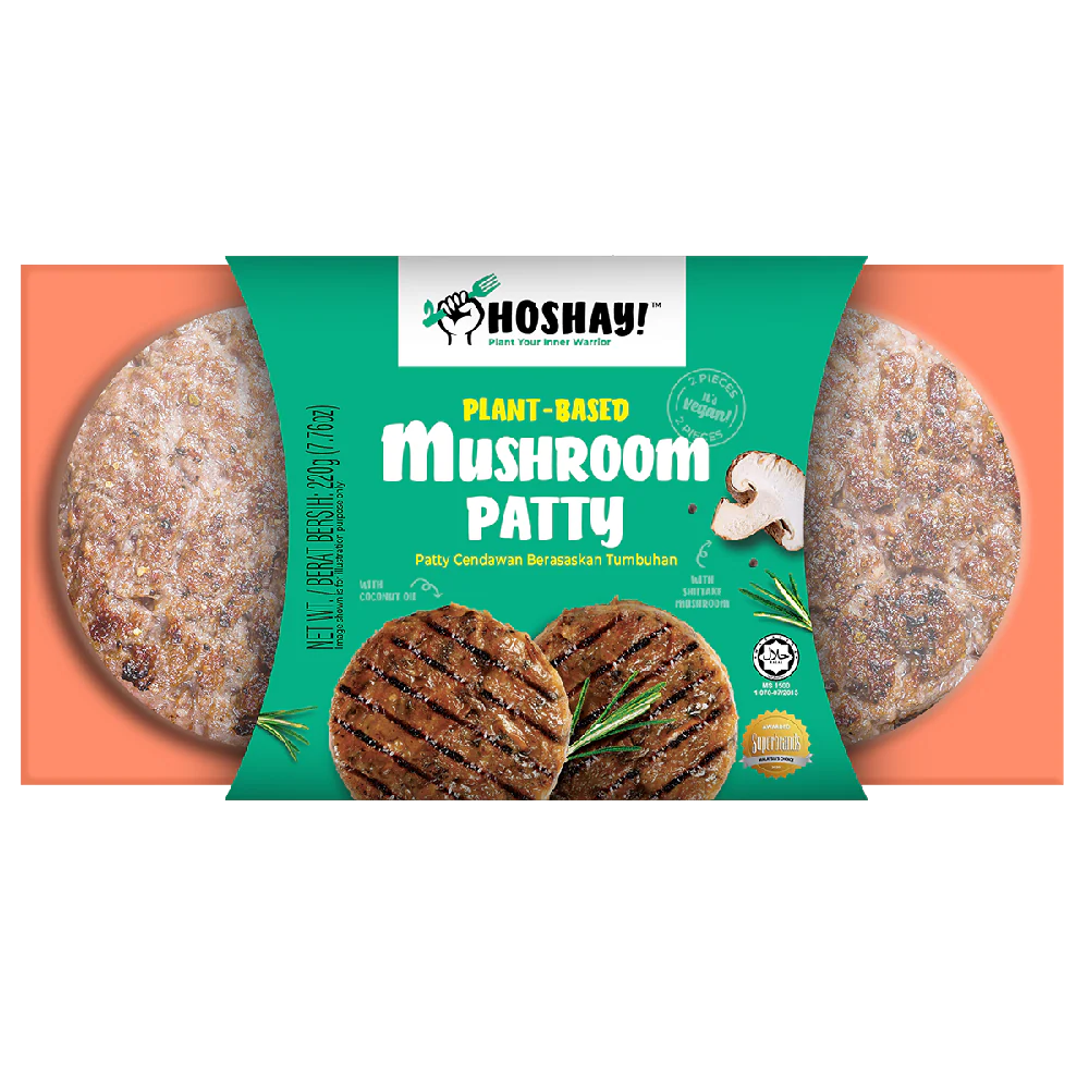 HOSHAY Plantbased Mushroom Patty (2pcs) 220g (Frozen)