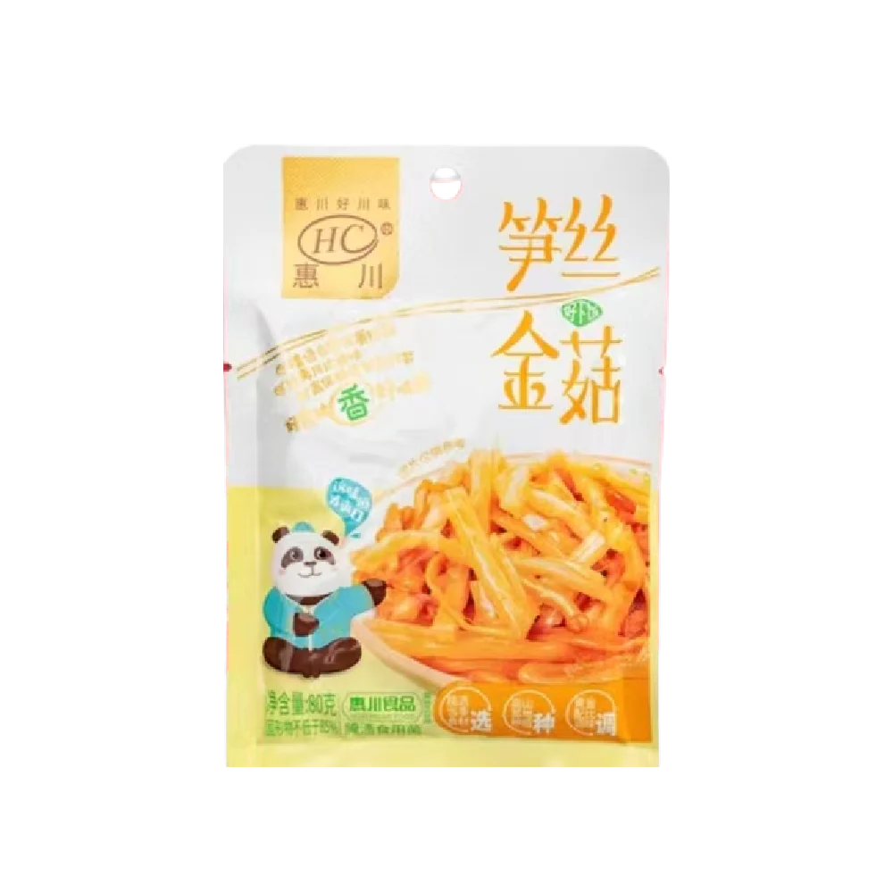 Huichuan Shredded Bamboo Shoots & Golden Mushrooms 80g