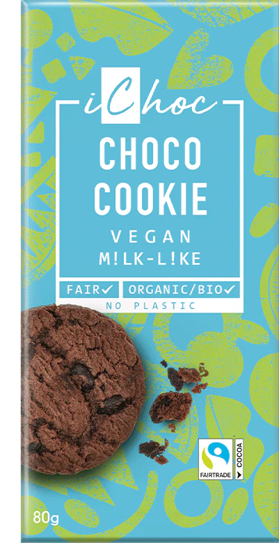ICHOC Organic Chocolate Bar Choco Cookie 80g