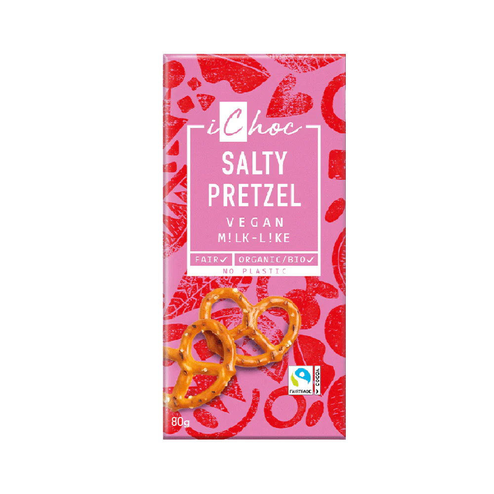 ICHOC Organic Chocolate Bar Salty Pretzel 80g
