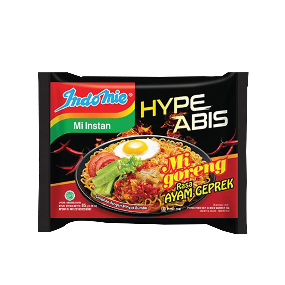 INDOMIE Mi Goreng Hype Abis Ayam Geprek (Spicy Crushed Crispy Fried Chicken) 85g