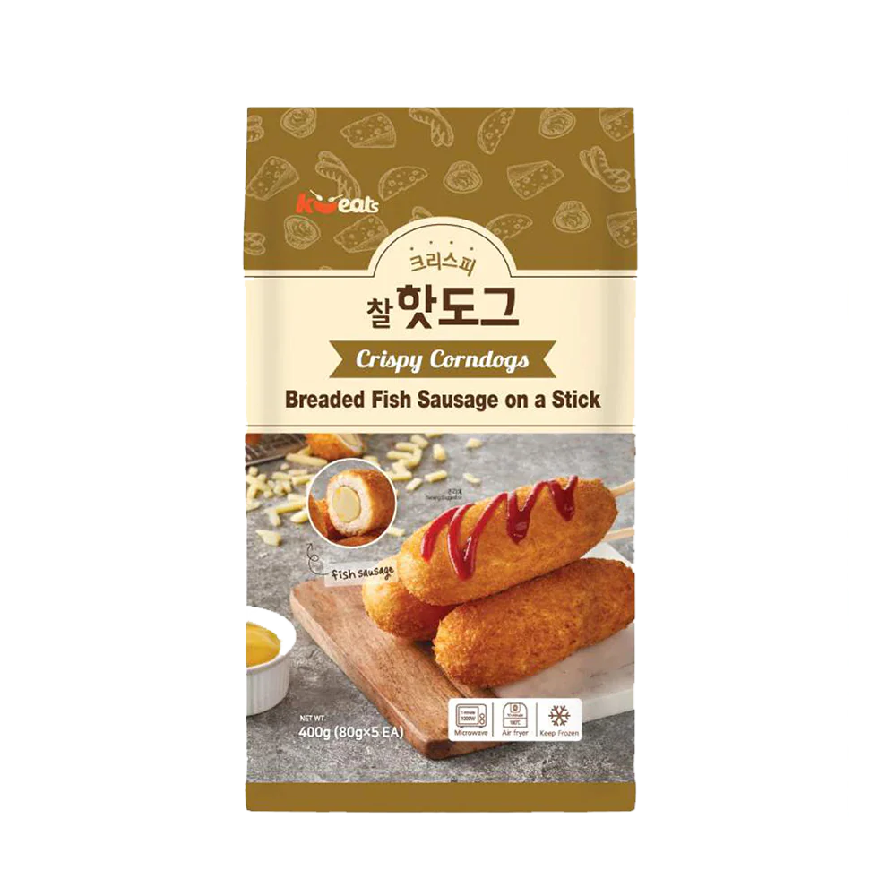 K EATS Crispy Corndogs Fish Sausage (5pcs)  80g (Frozen)