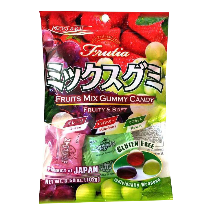 KASUGAI Frutia Mix Gummy Candy 102g (Case 24)