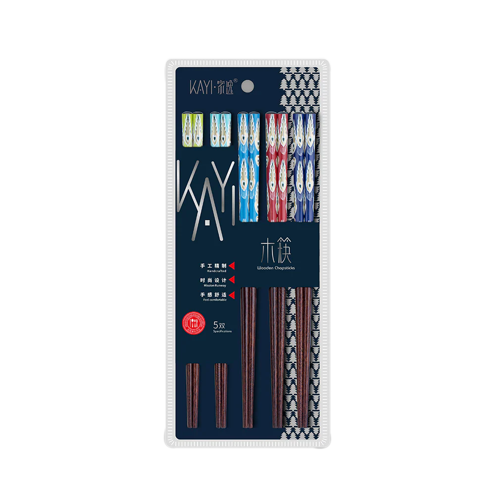KAYI Painted Wooden Chopsticks 25cm 5P