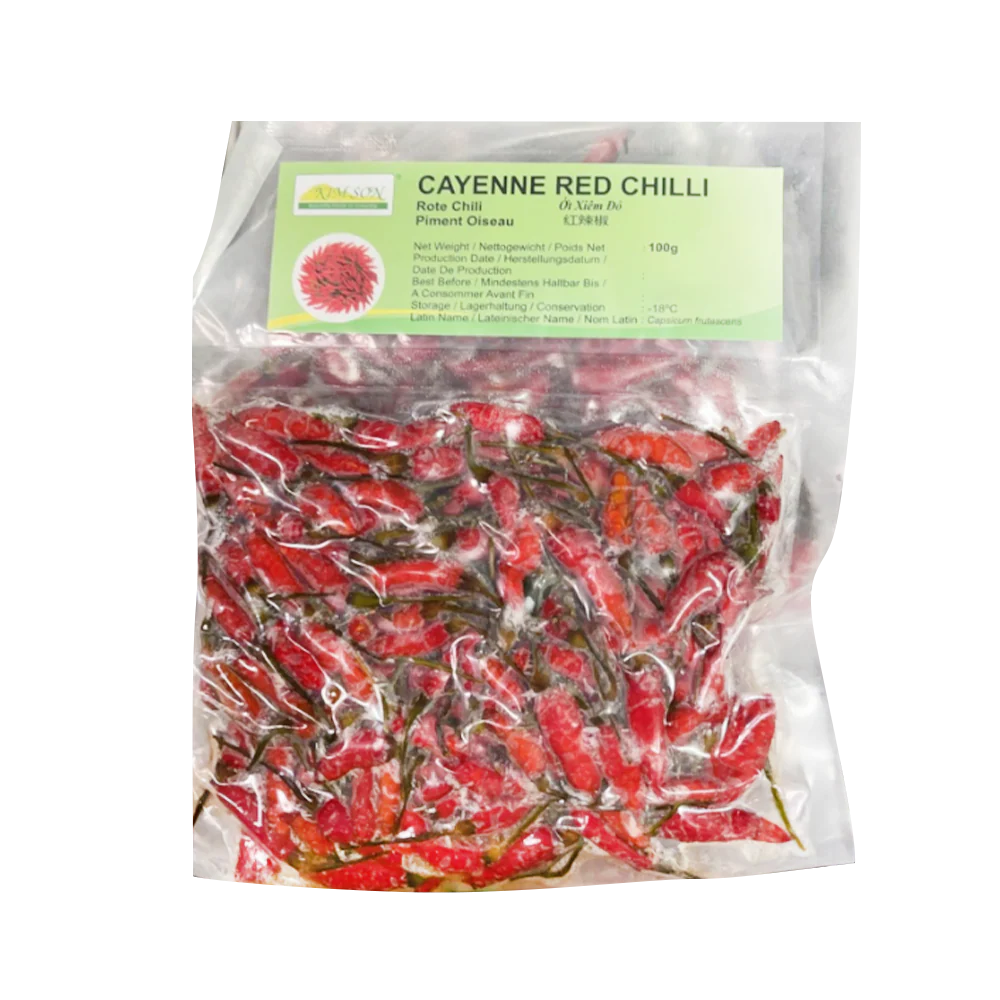 KIM SON Cayenne Red Chilli 100g (Frozen)