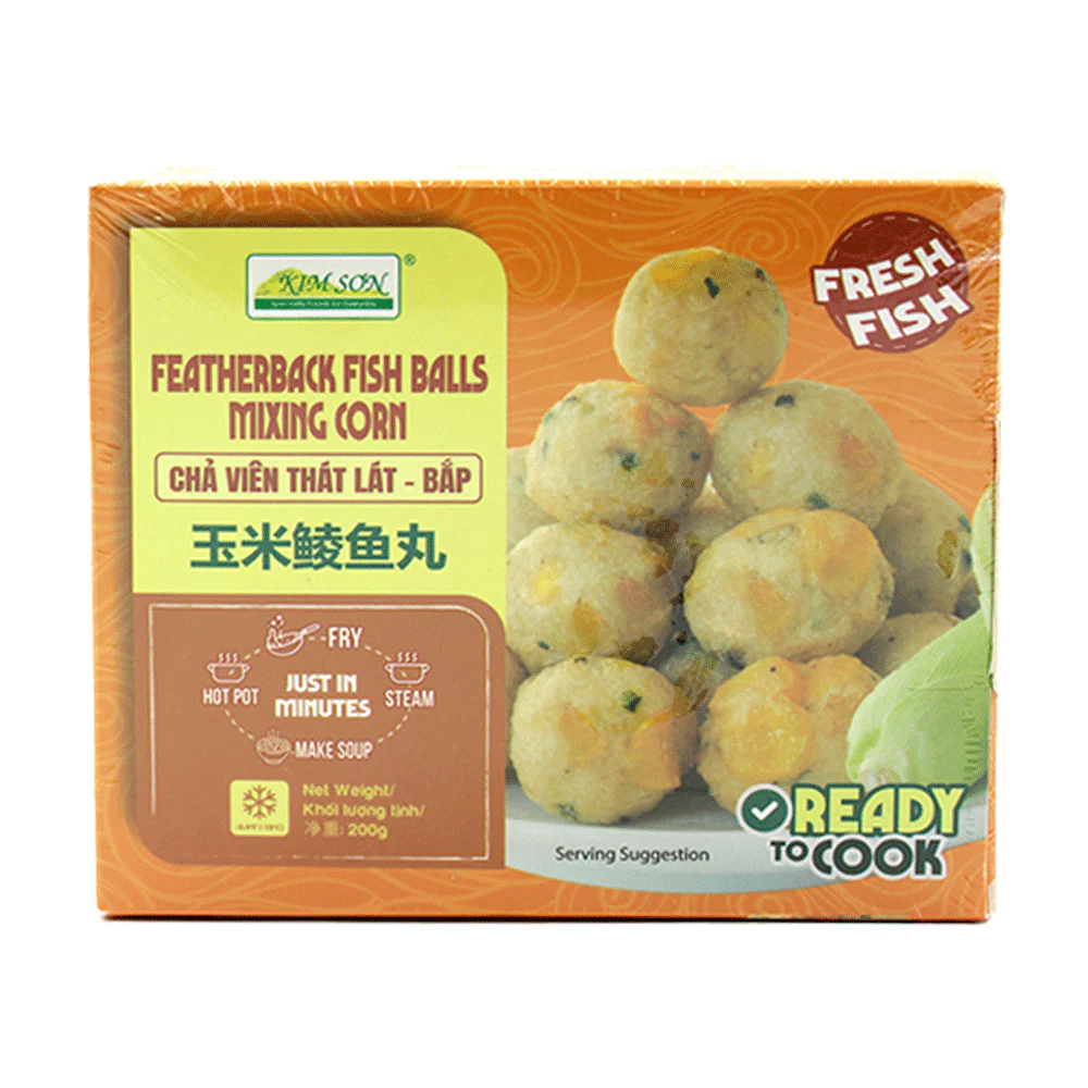 Kim Son Featherback Fish Balls - Mixing Corn 200G (Frozen)