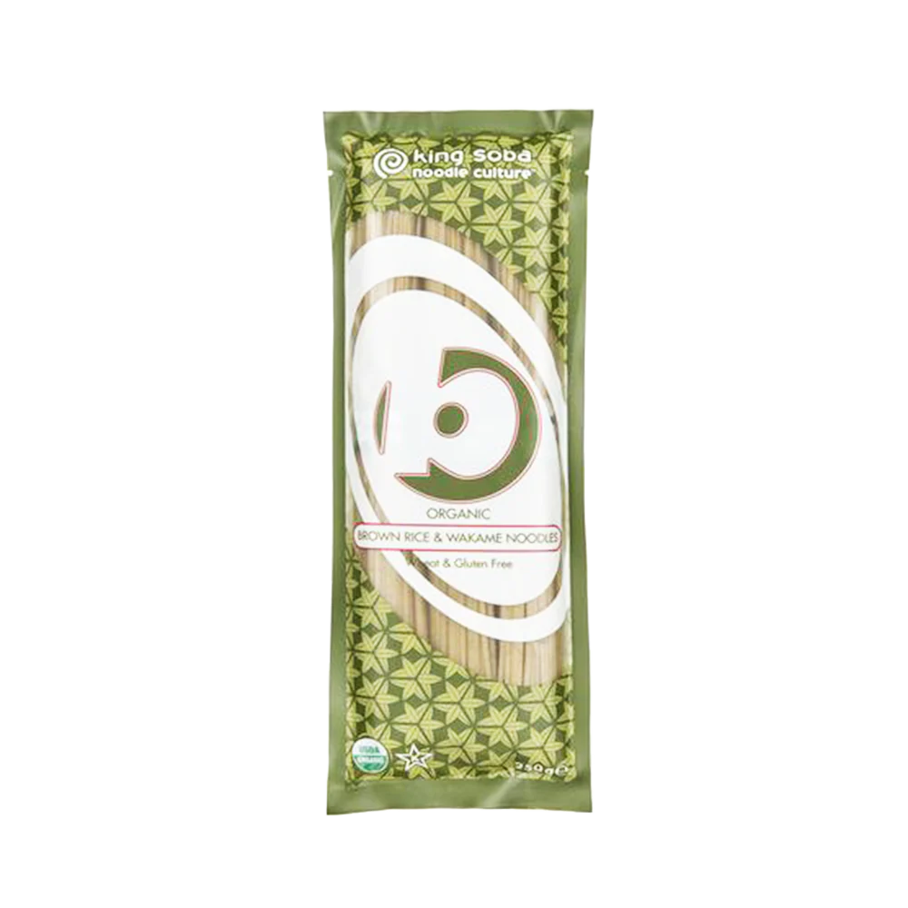 KING SOBA Brown Rice Wakame Noodles 250g